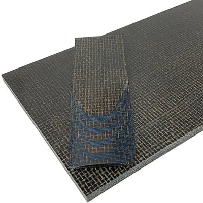 Burlap w Blue Canvas Micarta- "Kamari"- 1/4" Sheets - Maker Material Supply