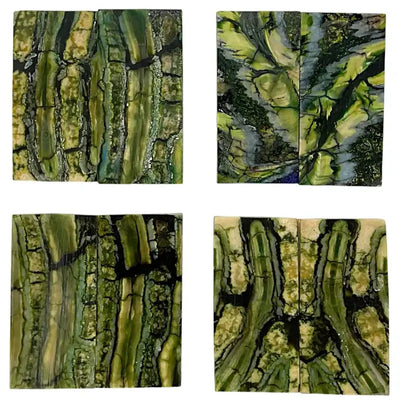 Mammoth Molar Jewelry Sets- 1/8" x 0.9" x 1.8"- LIGHT GREEN- Raffir® Fossils - Maker Material Supply