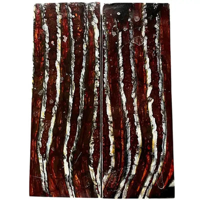 Mammoth Molar Scales- DARK RED- .24" x 1.7" x 4.7"- Raffir® Fossils- MS18 - Maker Material Supply