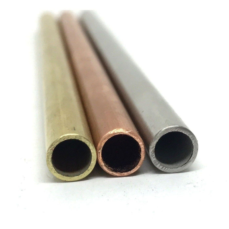 3/16" (.187) Round Tube- Stainless Steel, Copper, Brass- 1pc - Maker Material Supply