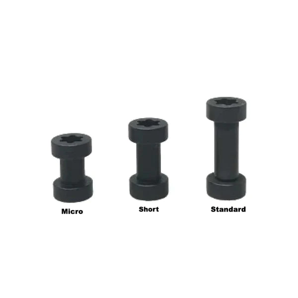Gulso Bolts- Black QPQ/Stainless Steel- Knife Handle Fasteners- 1/4" SHORT - Maker Material Supply