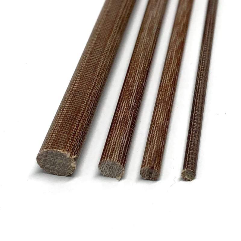 Natural Brown Canvas Micarta- Solid Round Rod- Various Sizes- 1pc - Maker Material Supply