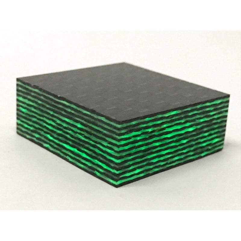 CarbonWaves "ACID RAIN" Green Glow Carbon Fiber- Various Sizes - Maker Material Supply