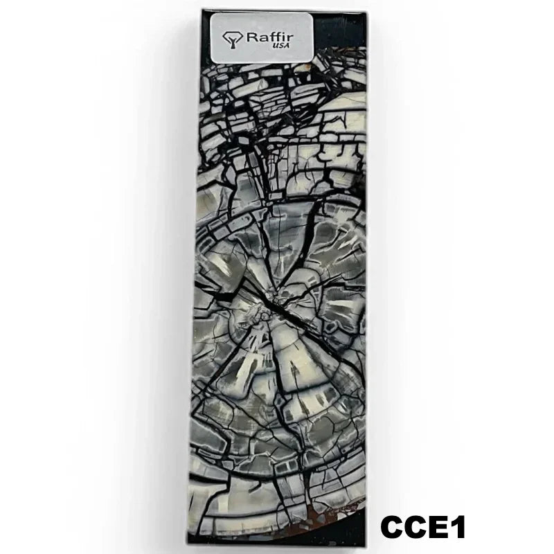 Mammoth Ivory Tusk- HYBRID CROSSCUT w Black Resin- by Raffir®