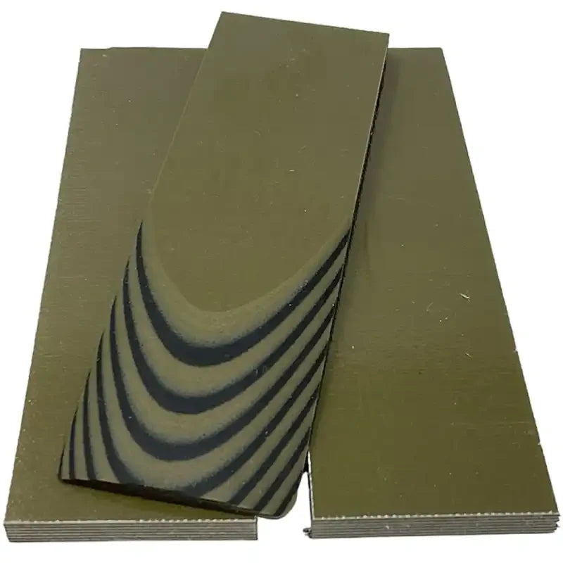 AmeraGrip G10 with Nitrile Rubber- OD Green G10 and Black Nitrile- 1/4" Scales - Maker Material Supply