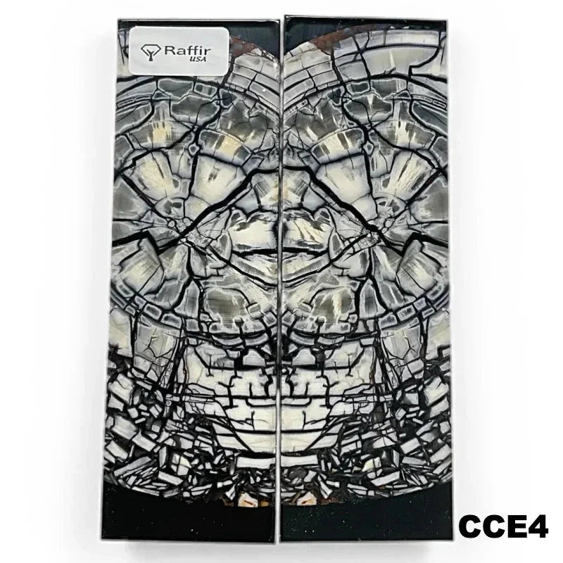 Mammoth Ivory Tusk- CROSSCUT w Black Resin- by Raffir®Hobbies & Creative Arts.20-.26" x 1.6" x 4.9"- CCE4