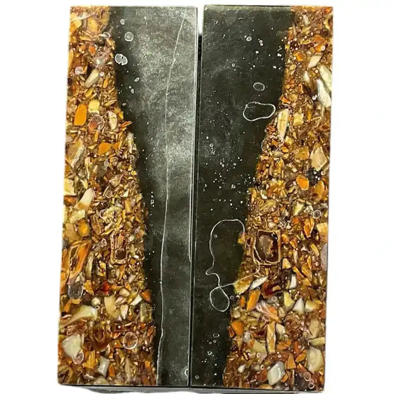 Mammoth Ivory Tusk- HYBRID CRUSH w Silver Pearl Resin- by Raffir® - Maker Material Supply