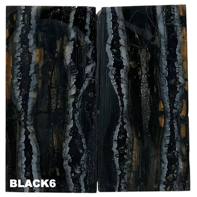 Mammoth Molar Jewelry Sets- 1/8" x 0.9" x 1.8"- BLACK- Raffir® Fossils - Maker Material Supply