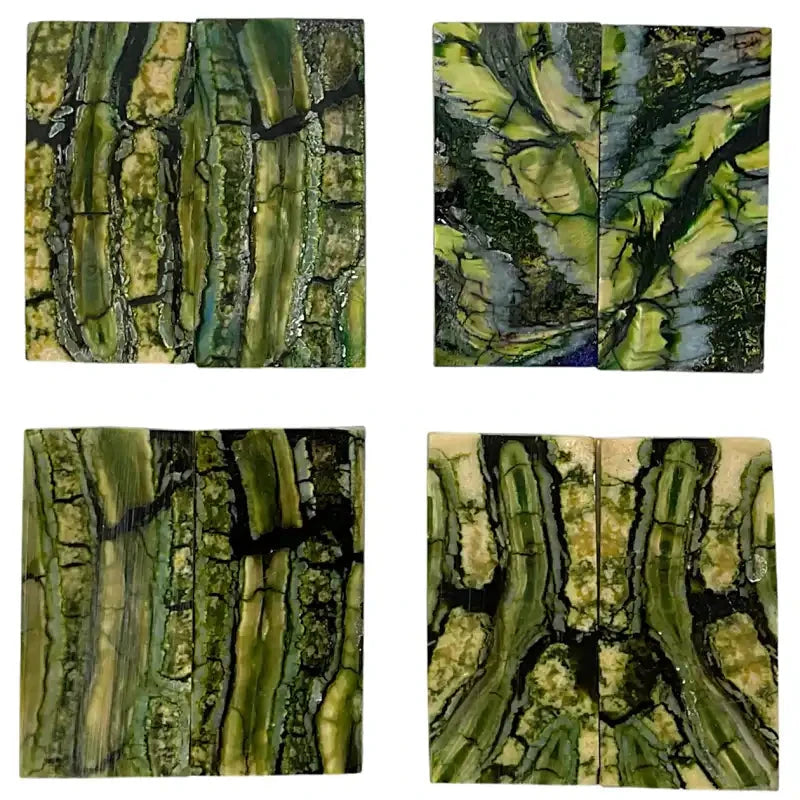 Mammoth Molar Jewelry Sets- 1/8" x 0.9" x 1.8"- LIGHT GREEN- Raffir® Fossils - Maker Material Supply