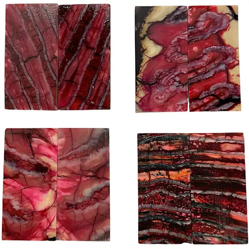 Mammoth Molar Jewelry Sets- 1/8" x 0.9" x 1.8"- RED- Raffir® Fossils - Maker Material Supply