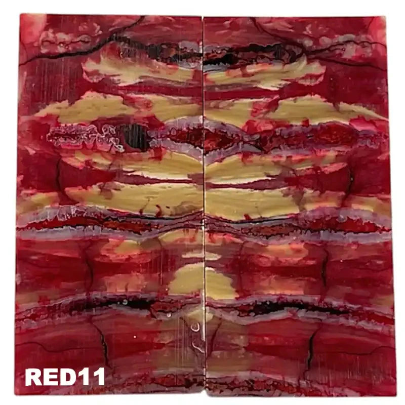Mammoth Molar Jewelry Sets- 1/8" x 0.9" x 1.8"- RED- Raffir® Fossils - Maker Material Supply