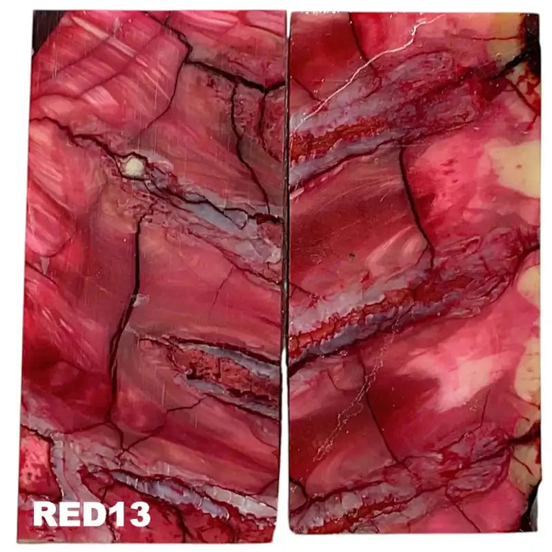 Mammoth Molar Jewelry Sets- 1/8" x 0.9" x 1.8"- RED- Raffir® Fossils - Maker Material Supply