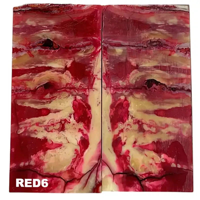 Mammoth Molar Jewelry Sets- 1/8" x 0.9" x 1.8"- RED- Raffir® Fossils - Maker Material Supply