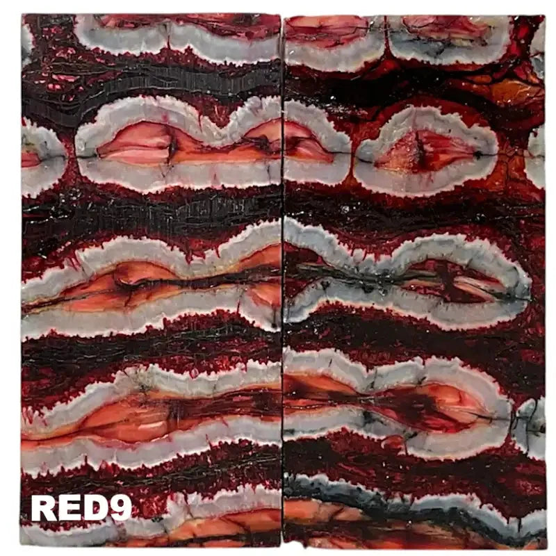Mammoth Molar Jewelry Sets- 1/8" x 0.9" x 1.8"- RED- Raffir® Fossils - Maker Material Supply