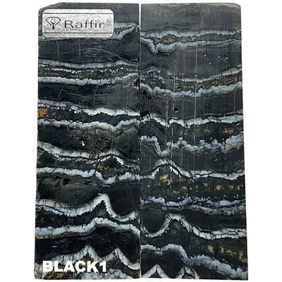 Mammoth Molar Scales- 1/8" x 1.4" x 3.7"- BLACK- Raffir® Fossils - Maker Material Supply