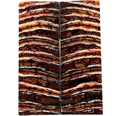 Mammoth Molar Scales- RED- .20" x 1.7" x 4.7"- Raffir® Fossils- MR1 - Maker Material Supply