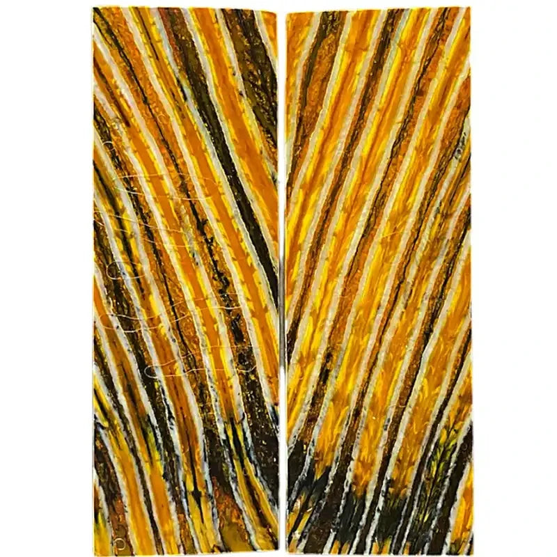 Mammoth Molar Scales- YELLOW- .24" x 1.6" x 4.7"- Raffir® Fossils- MY4 - Maker Material Supply