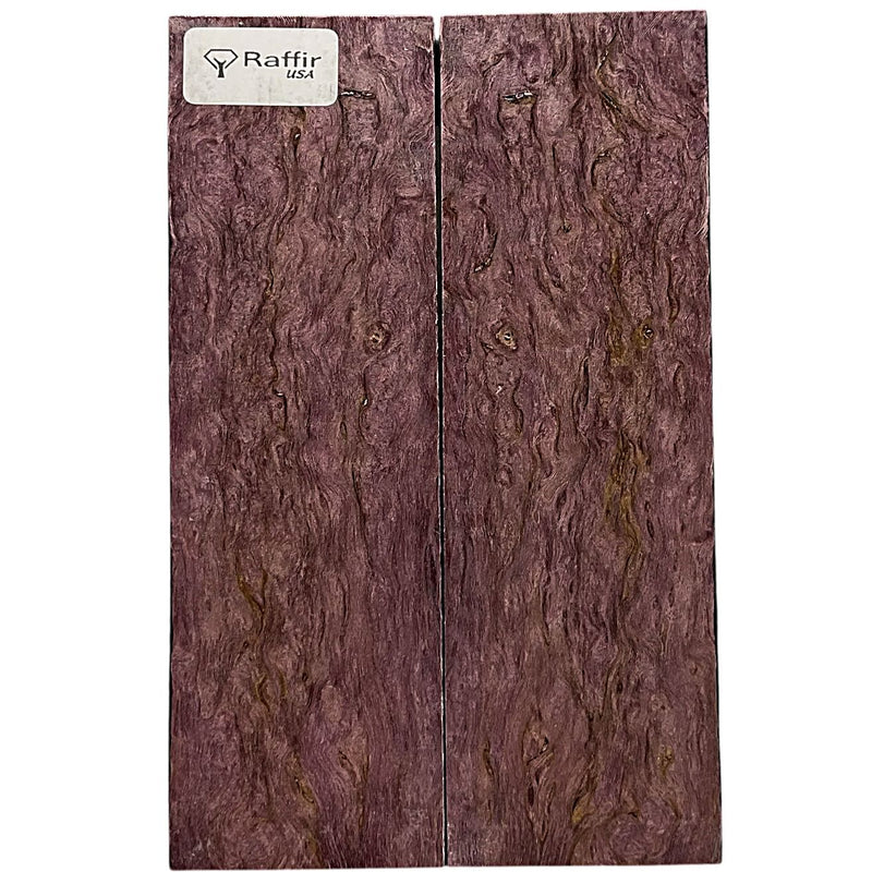 Masur Birch Wood Scales- PURPLE CURLY- Raffir® Wood - Maker Material Supply