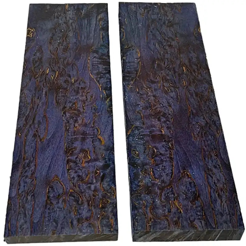 Masur Birch Wood- Stabilized & Dyed- BLUE & PURPLE CURLY - Maker Material Supply