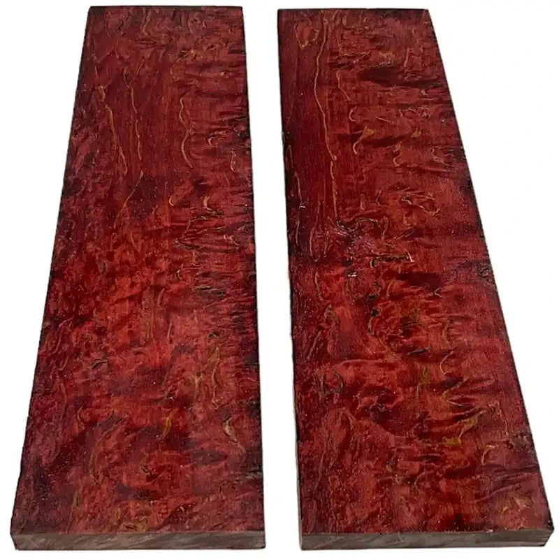 Masur Birch Wood- Stabilized & Dyed- RED CURLY - Maker Material Supply