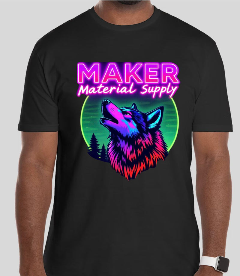 MMS "WOLF" T-Shirt- Black- Soft Fitted - Maker Material Supply