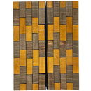 Mosaic Wood Scales- Curly Maple BRICK Pattern- Orange/Brown- Raffir® Wood - Maker Material Supply