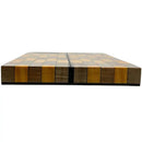 Mosaic Wood Scales- Curly Maple BRICK Pattern- Orange/Brown- Raffir® Wood - Maker Material Supply