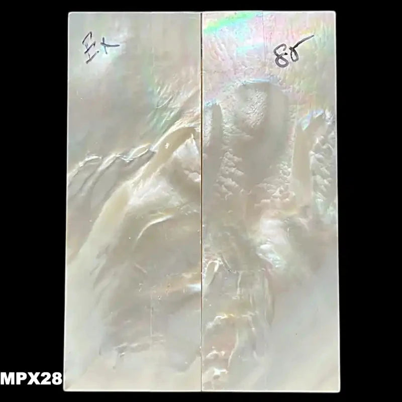 Mother of Pearl- Knife Handle Scales- Exhibition Grade- .1" x .9" x 2.5" - Maker Material Supply