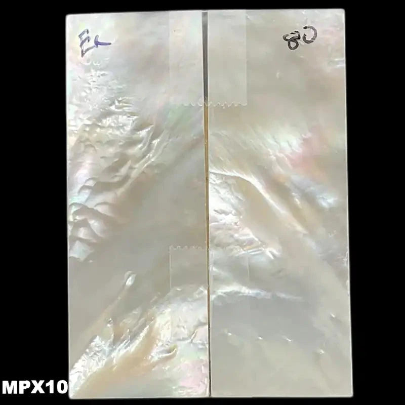 Mother of Pearl- Knife Handle Scales- Exhibition Grade- .1" x .9" x 2.5" - Maker Material Supply