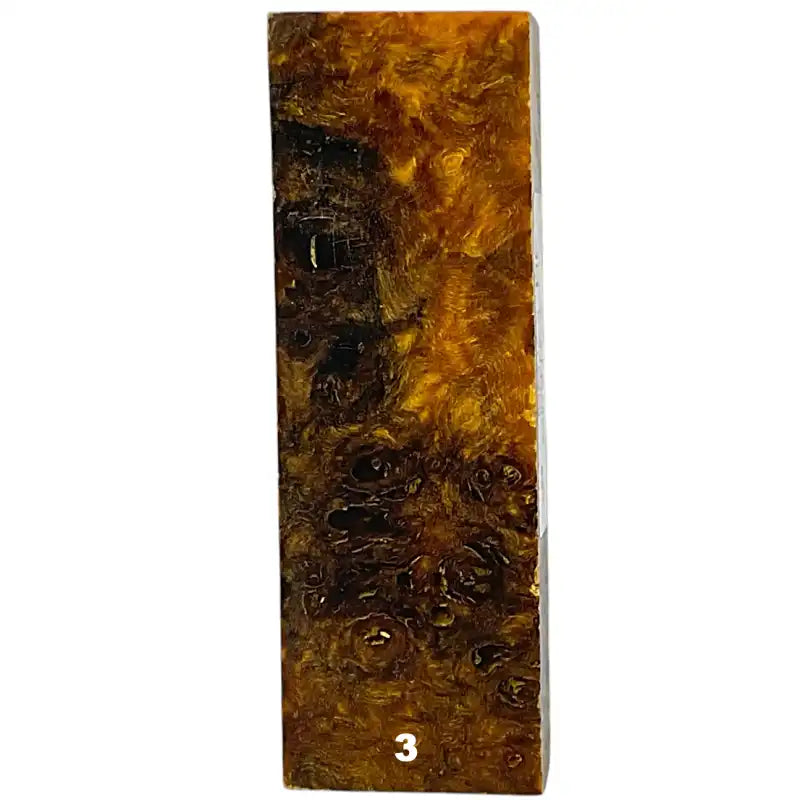 Poplar Burl- DARK YELLOW- Stabilized & Dyed Wood by Raffir - Maker Material Supply