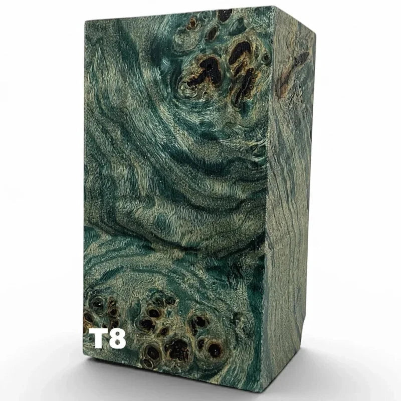 Poplar Burl Large Blocks- TEAL- Raffir® Wood