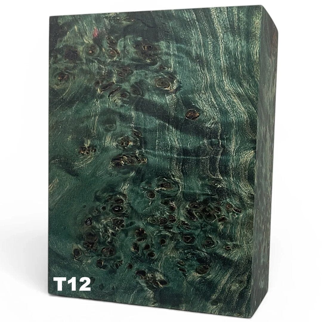 Poplar Burl Large Blocks- TEAL- Raffir® Wood