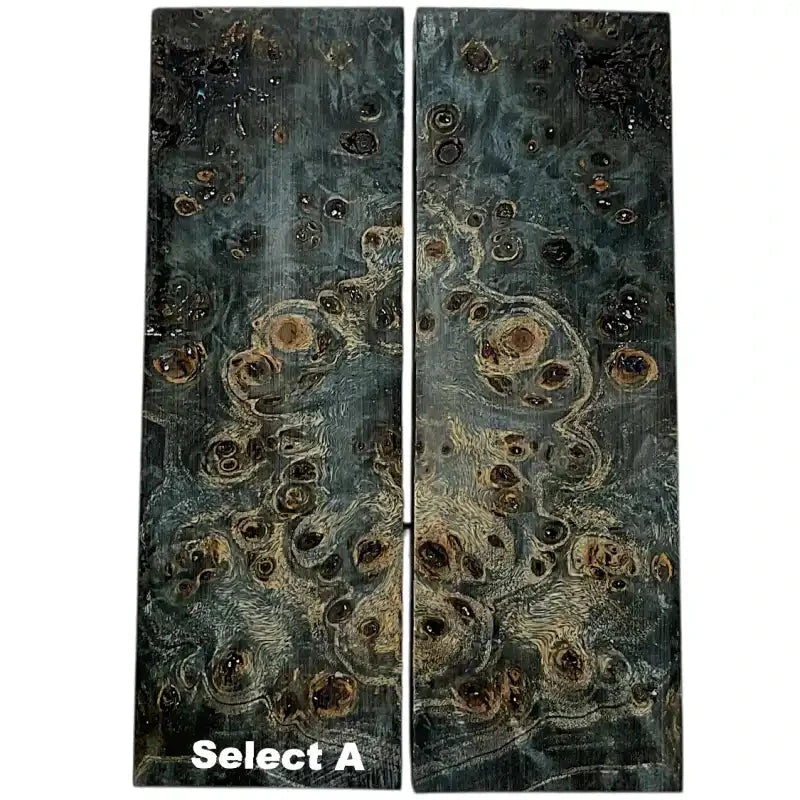 Poplar Burl Scales & Blocks- BLUE- Raffir® Wood - Maker Material Supply