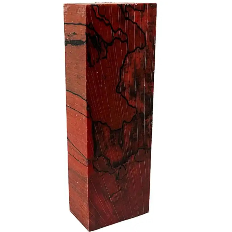 Raffir- Spalted Beech- Stabilized Wood- RED - Maker Material Supply