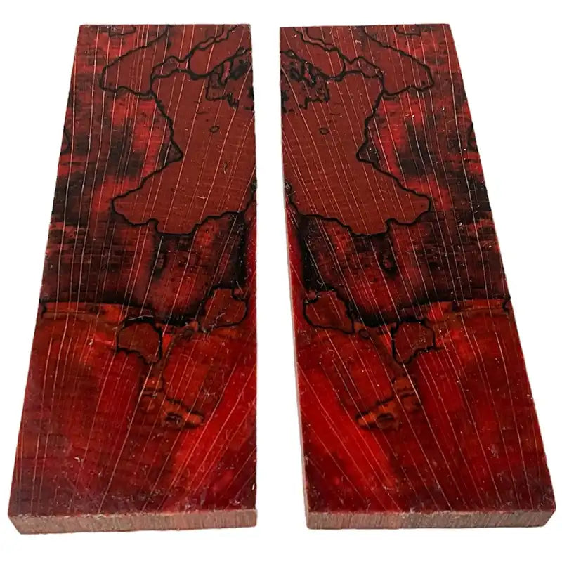 Spalted Beech- RED- Stabilized & Dyed Wood by Raffir - Maker Material Supply