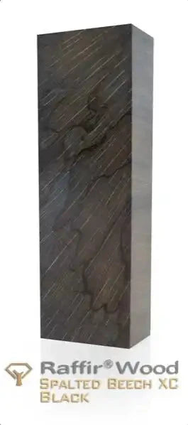 Spalted Beech- BLACK- Stabilized & Dyed Wood by Raffir® - Maker Material Supply