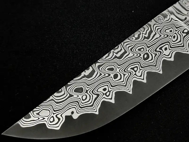Stainless Damascus San Mai- 304+AEB-L w MagnaCut Core- BLIZZARD Pattern- by Futuron Forge - Maker Material Supply