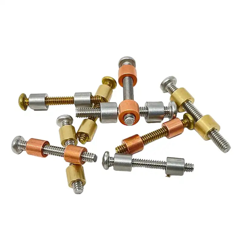 Metal Threaded Eyelets Threaded Barrel/Standoffs/Nuts for Loveless Bolts- BRASS, COPPER and S