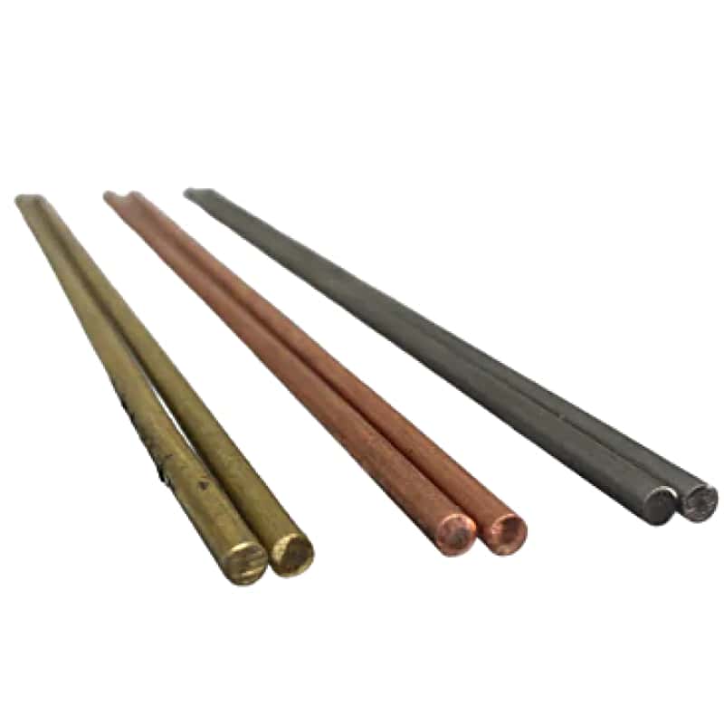 1/8" x 6" Pin Stock Round Rod- Copper, Brass, Stainless Steel- 2 PCS x 6" - Maker Material Supply