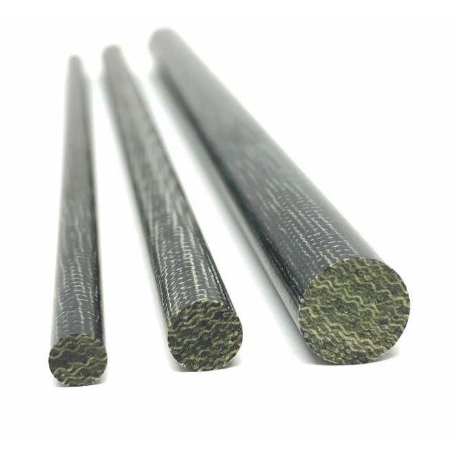 BLACK Canvas Micarta- Solid Round Rod Pin Stock- Various Sizes- 1pc - Maker Material Supply