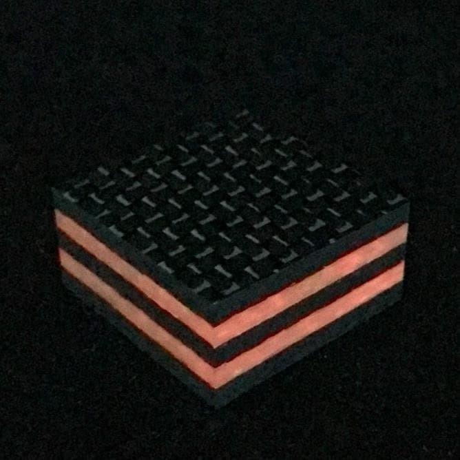 Double FIRE Glow Core Carbon Fiber- 1/2"- CarbonWaves - Maker Material Supply