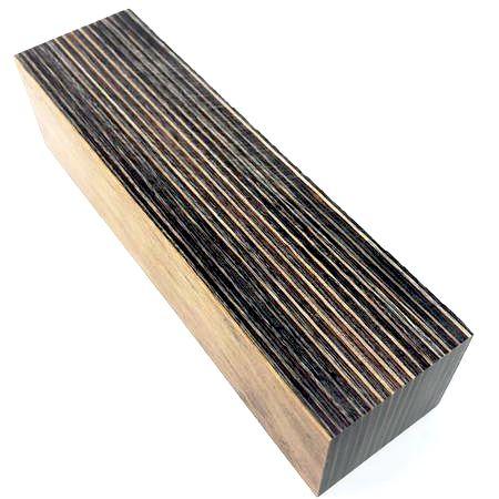 DymaLux- Crosscut "Buckskin" Laminated Wood- Knife Handle Block- 1" x 1.5" x 5" - Maker Material Supply