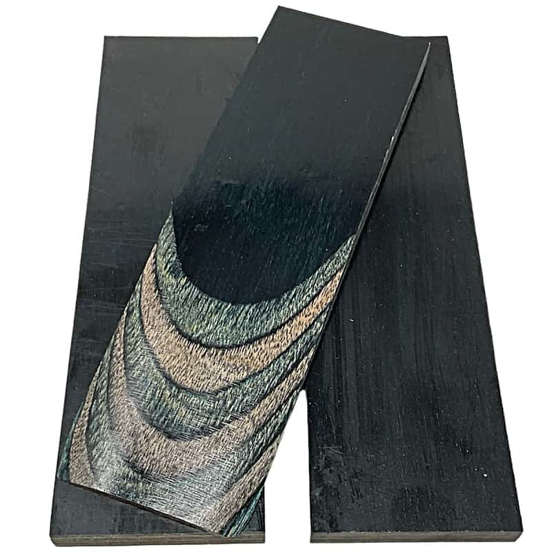DymaLux "DARK AQUA" Laminated Wood Knife Handle Scales- 3/8" x 1.5" x 5" - Maker Material Supply