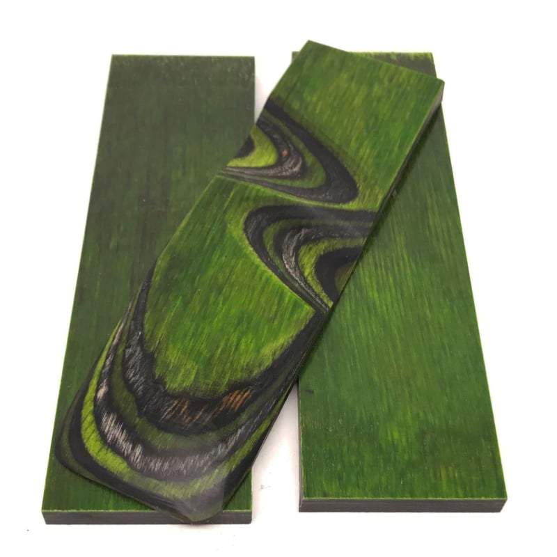 DymaLux "GREEN HORNET" Laminated Wood Knife Handle Scales- 3/8" x 1.5" x 5" - Maker Material Supply