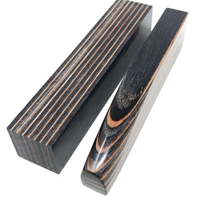 DymaLux- Pen Blank- "EMBER GLOW" Laminated Wood - 1" x 1" x 5" - Maker Material Supply