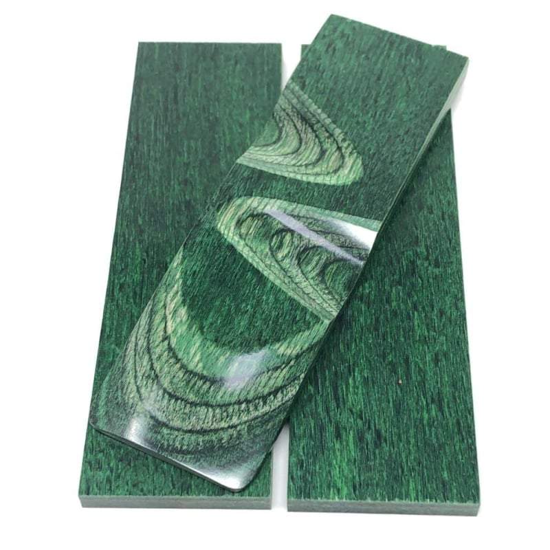 DymaLux "SHAMROCK GREEN" Laminated Wood Knife Handle Scales- 3/8" x 1.5" x 5" - Maker Material Supply