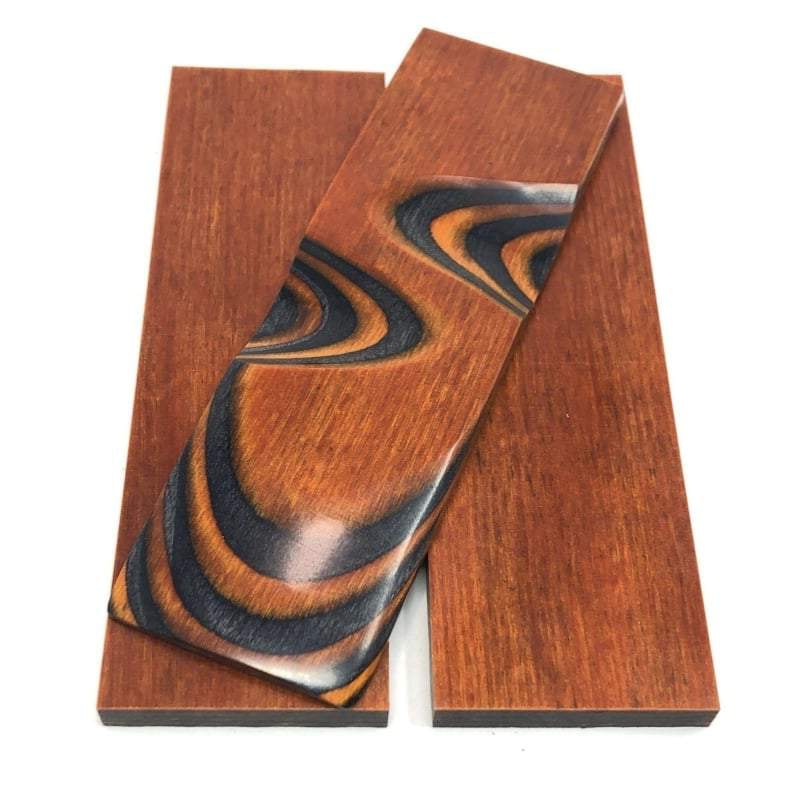 DymaLux "WILDFIRE" Laminated Wood Knife Handle Scales- 1/4" x 1.5" x 5" - Maker Material Supply