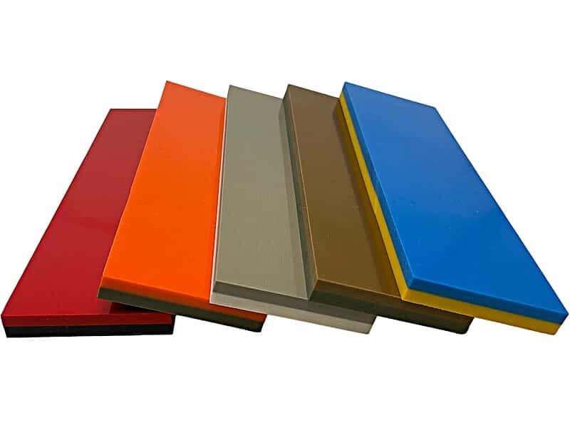 G10 50:50 Dual-colored Sheets- 1/4" x 5" x 11 7/8" - Maker Material Supply