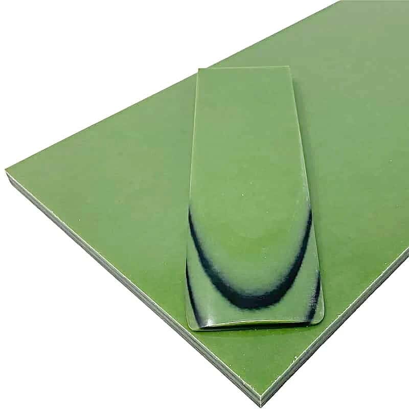 Lime Green w Double Black Lines- Paper Micarta- 1/4" Sheets - Maker Material Supply