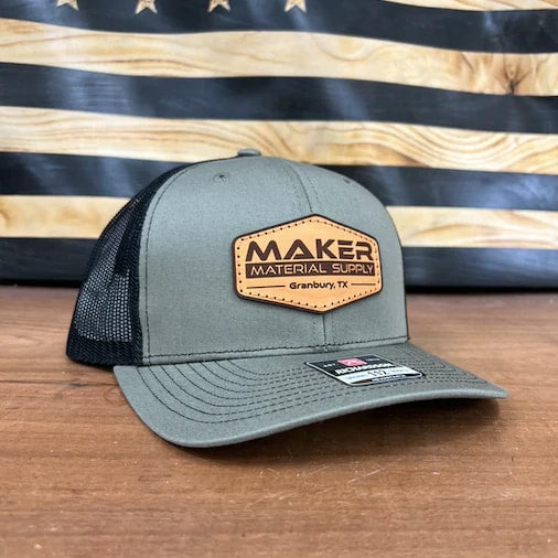 Loden Green/Black MMS Trucker hat w/ adjustable snapback - Maker Material Supply
